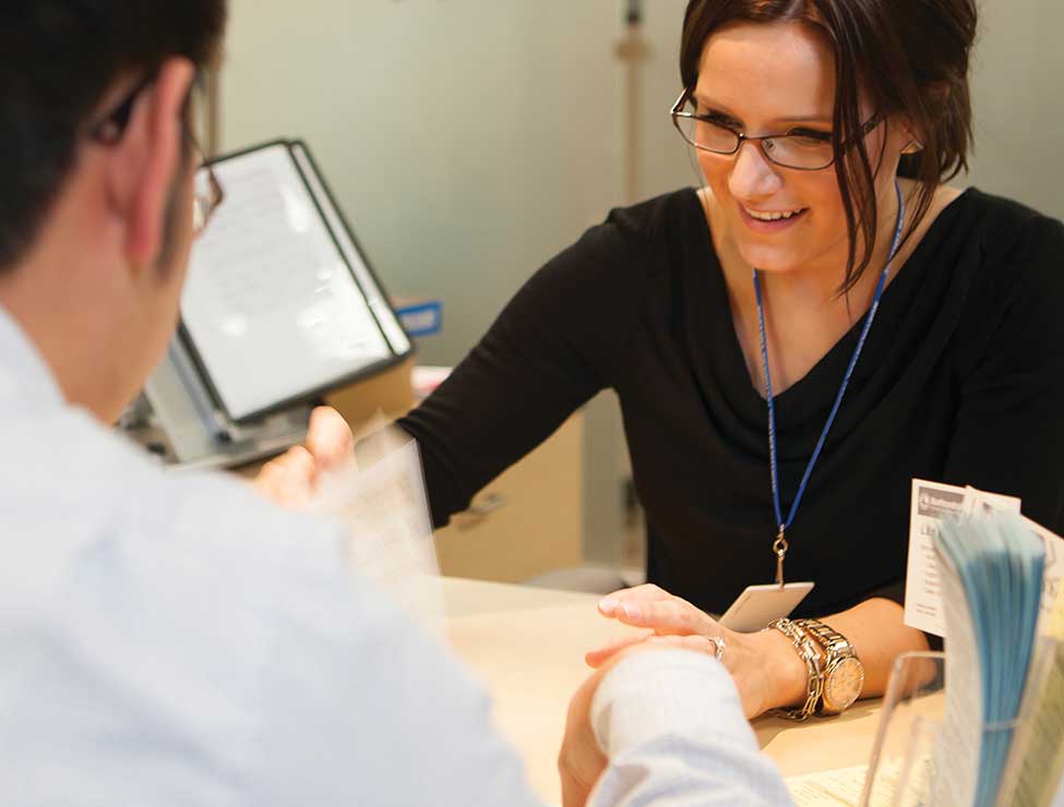 Academic advisor with student