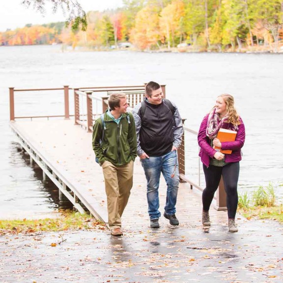 Students walking together on campus